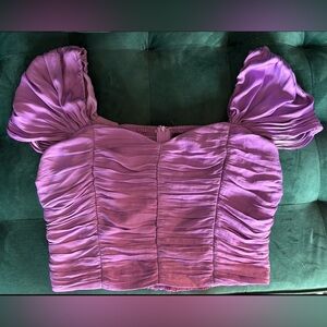 Purple Ruched Crop Top